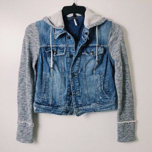 Free People jean vest hoodie jacket